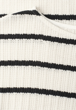Load image into Gallery viewer, STREET ONE<BR>
Stripe Knit Top<BR>
Navy/Cream<BR>
