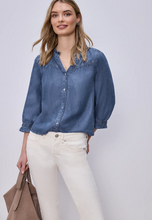 Load image into Gallery viewer, STREET ONE<BR>
Ruffle Blouse<BR>
Denim<BR>
