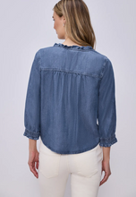 Load image into Gallery viewer, STREET ONE<BR>
Ruffle Blouse<BR>
Denim<BR>
