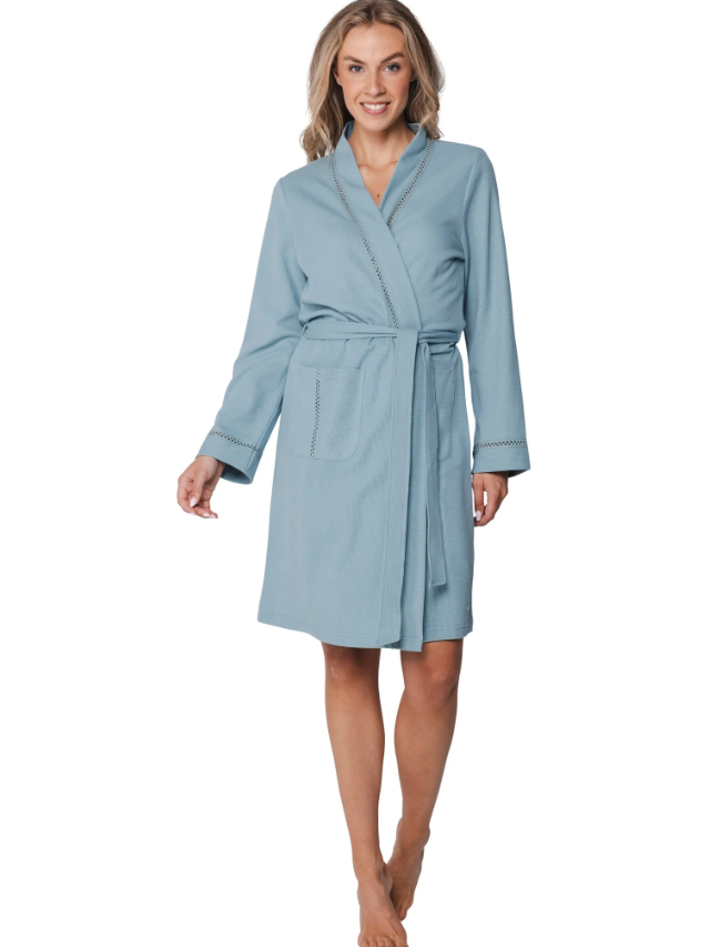 PASTUNETTE Kimono Dressing Gown Aqua – Burgess Department Store