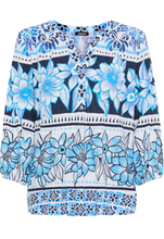 Load image into Gallery viewer, OLSEN<BR>Floral Top<BR>Blue/White<BR>
