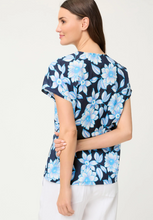 Load image into Gallery viewer, OLSEN<BR>
Floral Blouse<BR>
Blue<BR>
