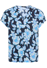 Load image into Gallery viewer, OLSEN<BR>
Floral Blouse<BR>
Blue<BR>
