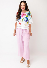Load image into Gallery viewer, DOLCEZZA<BR>
Button Down  Floral Detail Blouse<BR>
White<BR>
