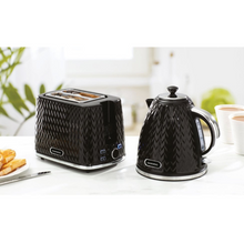 Load image into Gallery viewer, DAEWOO<BR>
Argyle 2 Slice Toaster<BR>
Black<BR>

