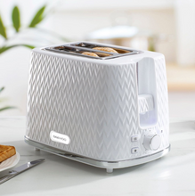 Load image into Gallery viewer, DAEWOO<BR>
Argyle 2 Slice Toaster<BR>
White<BR>
