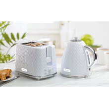 Load image into Gallery viewer, DAEWOO<BR>
Argyle 2 Slice Toaster<BR>
White<BR>
