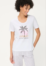 Load image into Gallery viewer, OLSEN<BR>
Embroidered  Placement T-Shirt<BR>
White<BR>
