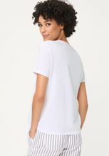 Load image into Gallery viewer, OLSEN<BR>
Embroidered  Placement T-Shirt<BR>
White<BR>
