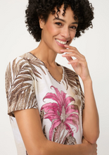 Load image into Gallery viewer, OLSEN<BR>
Savanna Print T Shirt<BR>
Brown/White<BR>
