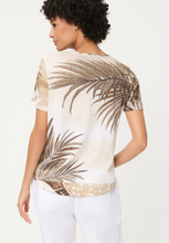 Load image into Gallery viewer, OLSEN<BR>
Savanna Print T Shirt<BR>
Brown/White<BR>
