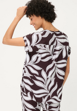 Load image into Gallery viewer, OLSEN<BR>
Dotted Leaf Blouse<BR>
White/Brown<BR>
