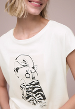 Load image into Gallery viewer, STREET ONE<BR>
Dropped Shoulder T Shirt<BR>
White<BR>
