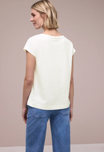 Load image into Gallery viewer, STREET ONE<BR>
Dropped Shoulder T Shirt<BR>
White<BR>
