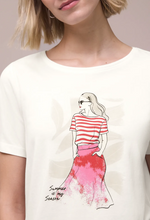 Load image into Gallery viewer, STREET ONE<BR>
T-shirt with Round Neck and Print<BR>
White<BR>
