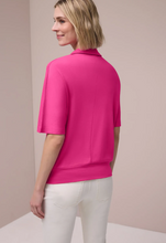 Load image into Gallery viewer, STREET ONE<BR>
Dropped shoulder polo shirt with elasticated waistband<BR>
Magenta<BR>
