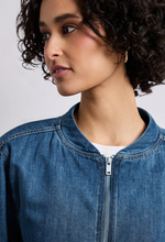 Load image into Gallery viewer, STREET ONE<BR>
Denim-look blouson with zipper<BR>
Denim<BR>
