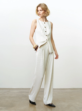 Load image into Gallery viewer, FRENCH CONNECTION<BR>
Vinnie Pipstripe Trousers<BR>
Cream/Black<BR>
