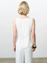 Load image into Gallery viewer, FRENCH CONNECTION<BR>
Vinnie Pinstripe Waist Coat<BR>
Cream/Black<BR>
