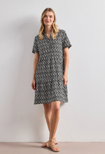 Load image into Gallery viewer, STREET ONE<BR>Tunic Dress<BR>Black &amp; Sand<BR>
