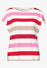 Load image into Gallery viewer, STREET ONE<BR>
Stripe T-Shirt<BR>
Red/Stripes<BR>
