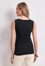 Load image into Gallery viewer, STREET ONE<BR>
Basic Top with Heart Neckline<BR>
White, Black<BR>
