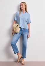 Load image into Gallery viewer, STREET ONE<BR>
Stripe Blouse<BR>
Blue<BR>
