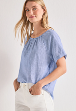 Load image into Gallery viewer, STREET ONE<BR>
Chambray Blouse<BR>
Blue<BR>

