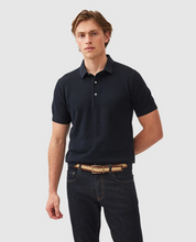 Load image into Gallery viewer, RODD AND GUNN<BR>
Mason's Flat Knit Polo<BR>
Midnight, Teal<BR>
