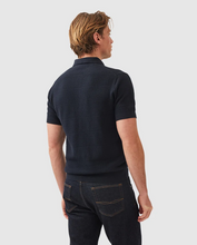 Load image into Gallery viewer, RODD AND GUNN<BR>
Mason's Flat Knit Polo<BR>
Midnight, Teal<BR>
