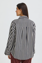 Load image into Gallery viewer, FRANSA<BR>
Striped Blouse<BR>
Whisper Blue<BR>
