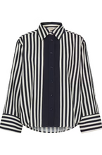 Load image into Gallery viewer, FRANSA<BR>
Striped Blouse<BR>
Whisper Blue<BR>

