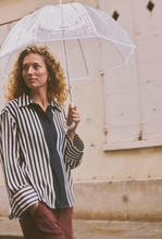 Load image into Gallery viewer, FRANSA<BR>
Striped Blouse<BR>
Whisper Blue<BR>
