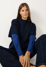 Load image into Gallery viewer, MORE AND MORE <BR>
Knit Cape Pullover<BR>
Navy<BR>
