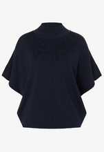 Load image into Gallery viewer, MORE AND MORE <BR>
Knit Cape Pullover<BR>
Navy<BR>
