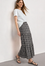 Load image into Gallery viewer, STREET ONE<BR>
Maxi Skirt with Ruffle and Print<BR>
Clay/Black<BR>
