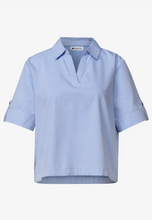 Load image into Gallery viewer, STREET ONE<BR>
Chambray Blouse<BR>
Blue<BR>
