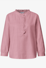 Load image into Gallery viewer, STREET ONE<BR>
Corduroy Blouse with Ruffles<BR>
Dusty Pink<BR>
