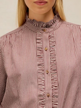 Load image into Gallery viewer, WHITE STUFF<BR>
Frill Neck Shirt<BR>
Mullbery<BR>
