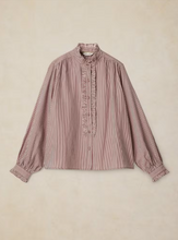 Load image into Gallery viewer, WHITE STUFF<BR>
Frill Neck Shirt<BR>
Mullbery<BR>
