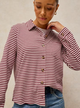 Load image into Gallery viewer, WHITE STUFF<BR>
Imogen Shirt<BR>
Burgundy/Cream<BR>

