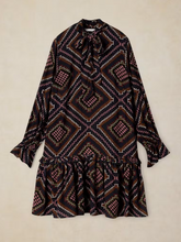 Load image into Gallery viewer, WHITE STUFF<BR>
Kalia Short Dress<BR>
Brown Navy Multi<BR>
