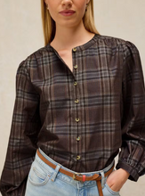 Load image into Gallery viewer, WHITE STUFF<BR>
Lana Check Cord Top<BR>
Brown Multi<BR>
