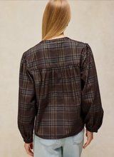 Load image into Gallery viewer, WHITE STUFF<BR>
Lana Check Cord Top<BR>
Brown Multi<BR>

