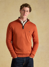 Load image into Gallery viewer, JOULES<BR>
Hillside Quarter Zip Knit Sweater<BR>
Orange<BR>

