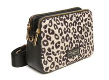 Load image into Gallery viewer, ALICE WHEELER<BR>
Dual Double Zip Crossbody Bag<BR>
Leopard<BR>
