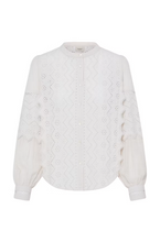 Load image into Gallery viewer, FRANSA<BR>
Bessy Lace Blouse<BR>
Beige<BR>
