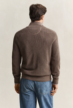 Load image into Gallery viewer, GANT<BR>
Textured Cotton Half-Zip Sweater<BR>
Melange Hazel, Evening Blue<BR>
