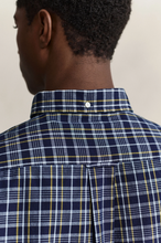 Load image into Gallery viewer, GANT<BR>
Poplin Check Shirt<BR>
Indigo<BR>
