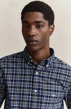 Load image into Gallery viewer, GANT<BR>
Poplin Check Shirt<BR>
Indigo<BR>
